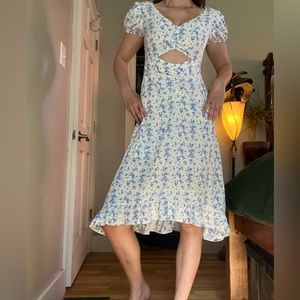 Forever 21 Floral Cut-Out Midi Dress